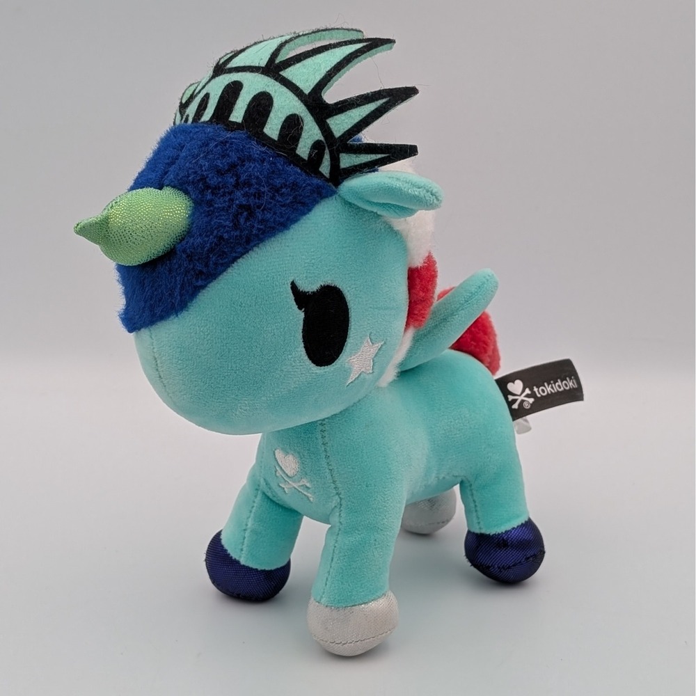 Tokidoki Liberty Unicorno Plush 8 Inch Teal Statue of Liberty NYC Simone Legno